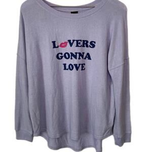 Lovers Gonna Love Oversized Purple Long Sleeve Shirt - Women's S